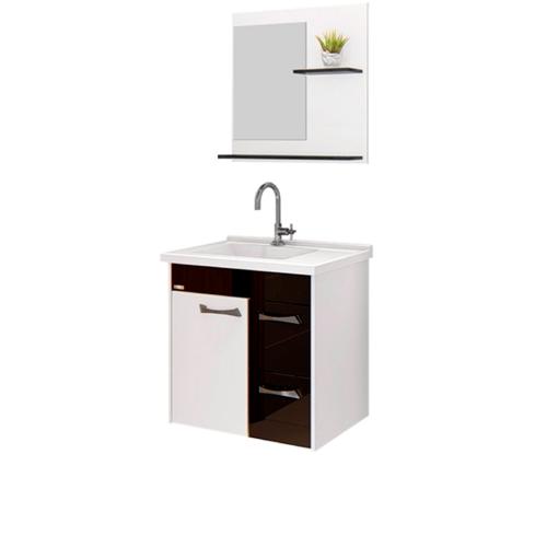 KIT PARIS NOGAL 63CM C/ PE + PIA QUINTO + ESPELHO 520329